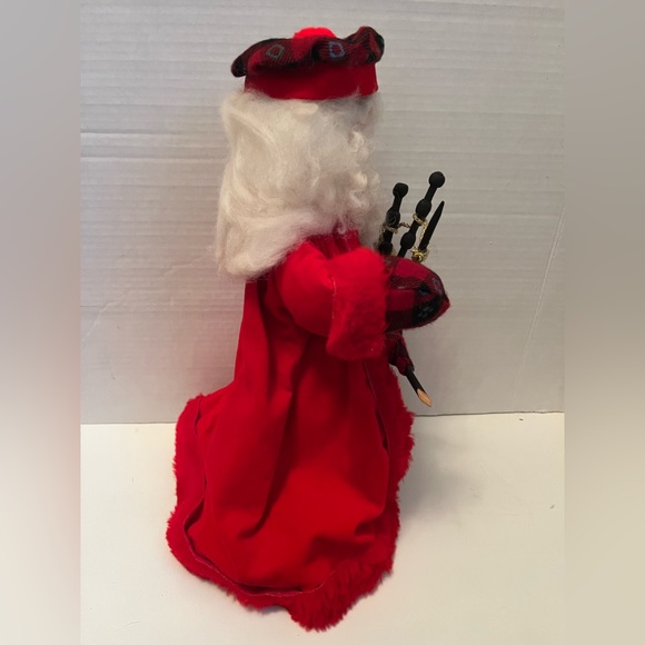 Red and Plaid Scottish Bagpipe Santa Christmas - Picture 3 of 8